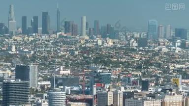 洛杉矶和好莱坞的天际线时光飞逝在加利福尼亚的美国